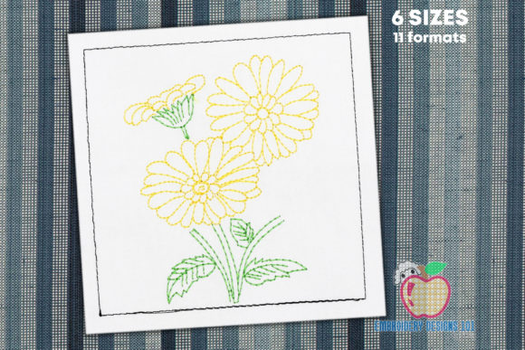 A Designerβs Review of African Daisy Line Art Embroidery