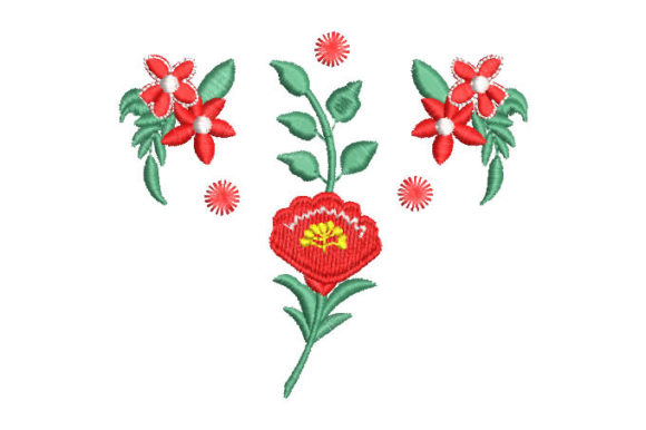 A Professional Review of the Red Flowers with Leaves Embroidery Design