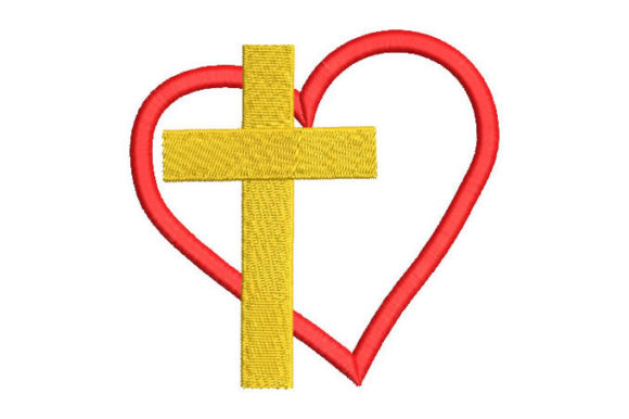 A Simple, Meaningful Heart and Cross Embroidery Design