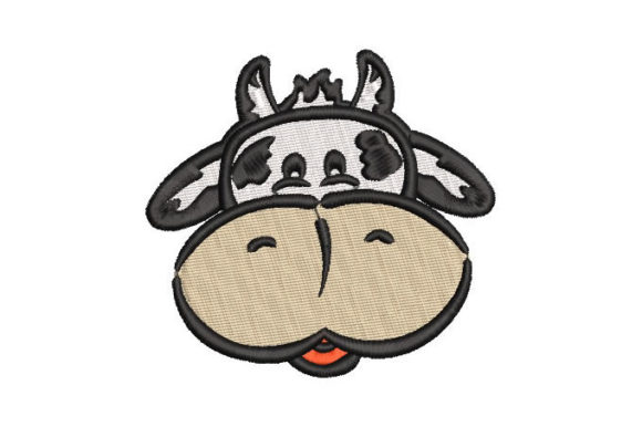 Cow Face Embroidery Design for Small Business Branding