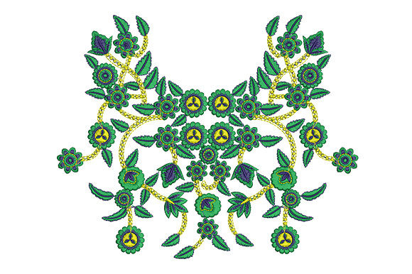 Elegant Victorian Neckline Embroidery for Boutique Apparel