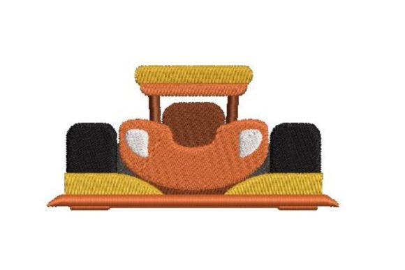 Embroidery Review: Racing Car Front View for Business Branding