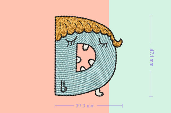Embroidery Seller Review: Monster Letter D Design for Etsy Products