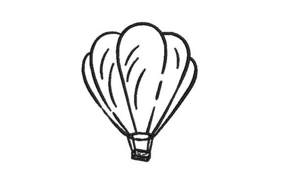 Hot Air Balloon Line Art for Boutique Sweatshirt Collections