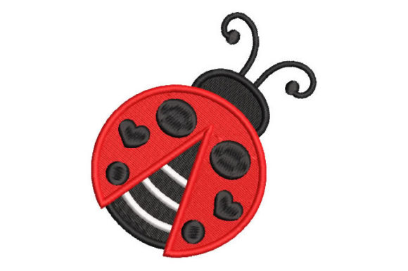 Ladybug with Hearts: A Sweet Embroidery Design for Seasonal Charm