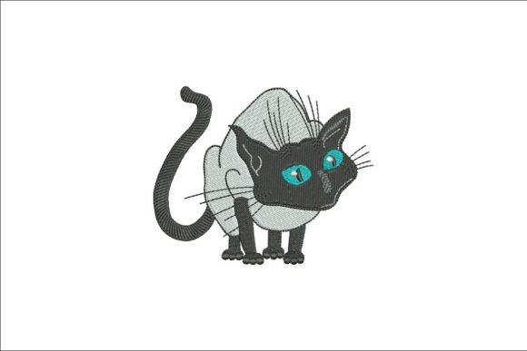 Siamese Cat Embroidery Design for Business Merchandise