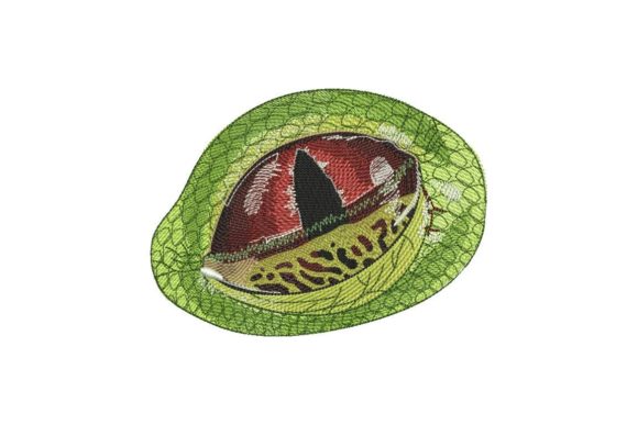 The Reptile Eye Embroidery Design for Boutique Apparel